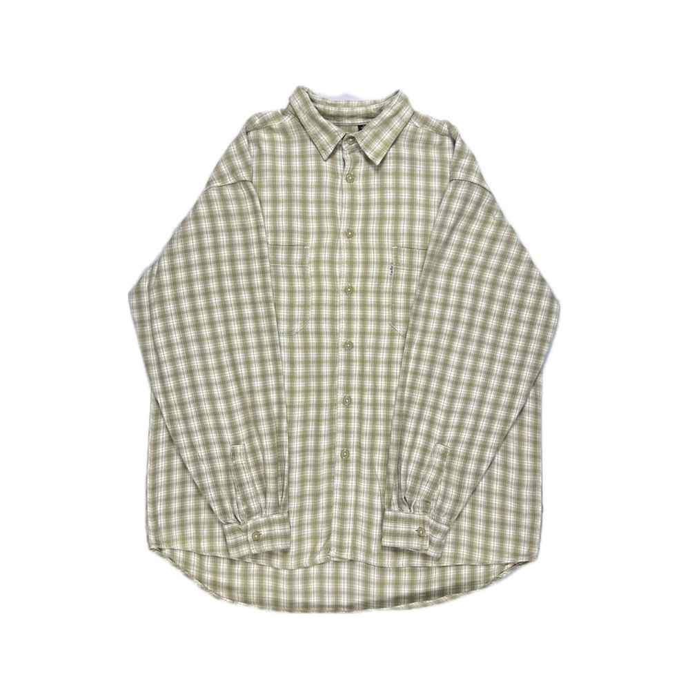 Levi's Jeans 100% cotton white tab cream white plaid flannel shirt men's XL